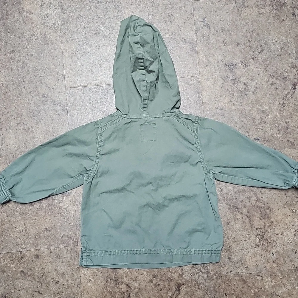 Old Navy Army Green Baby Utility Hooded Jacket 12-18